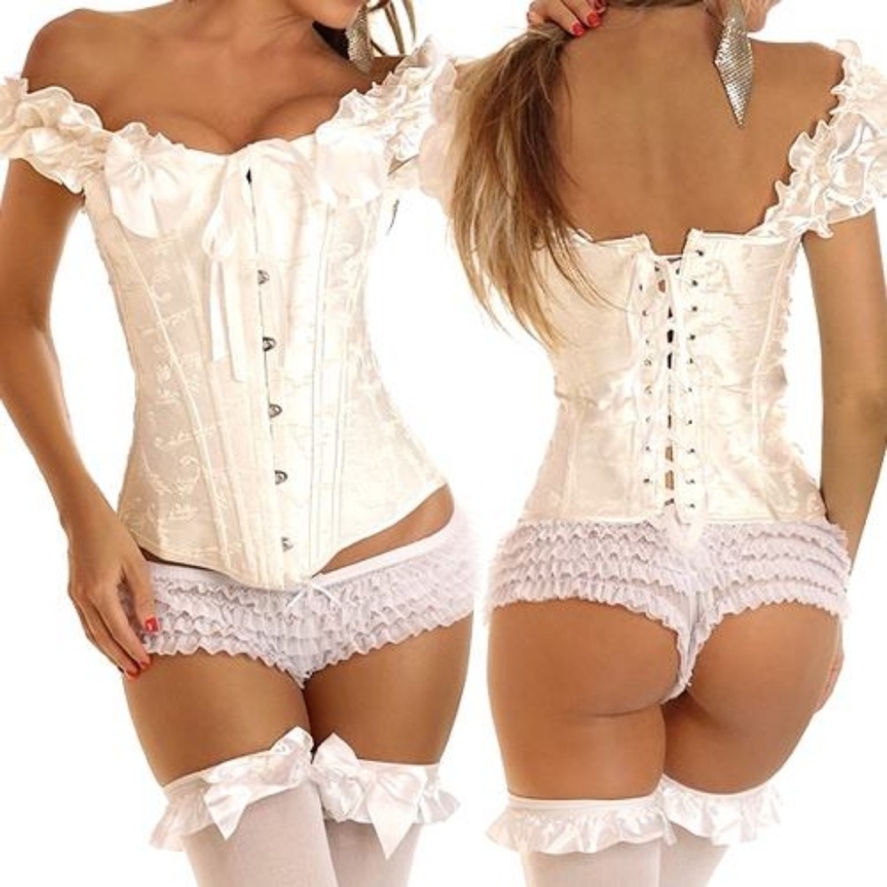 Corset Bustier sleeve NEW black or white